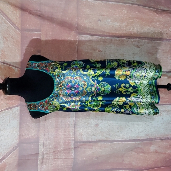 Faith Rhinestone Sleeveless Dress - Picture 1 of 6